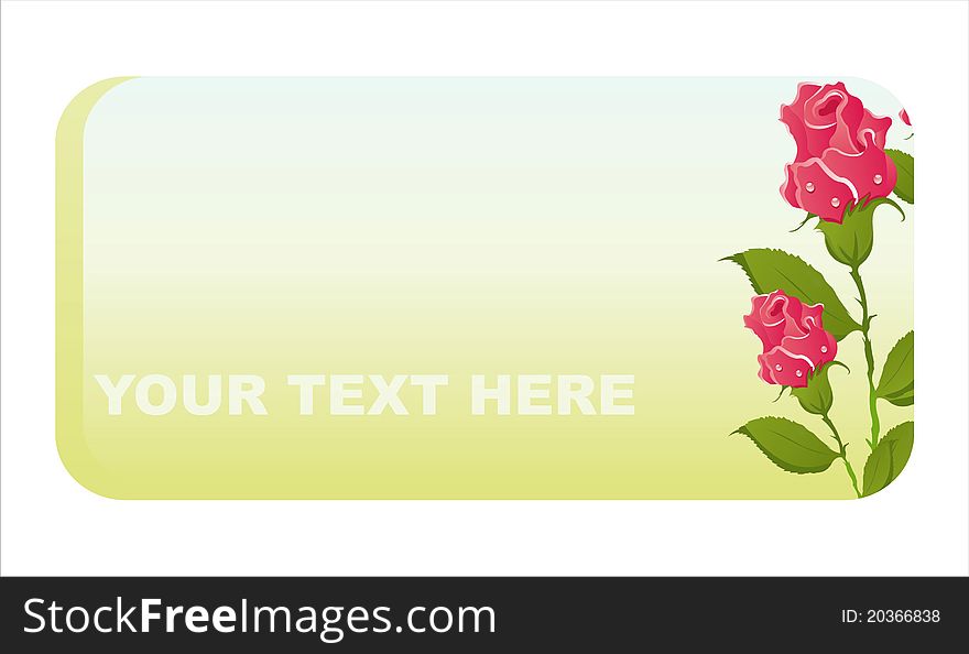 banner with beautiful red roses. banner with beautiful red roses