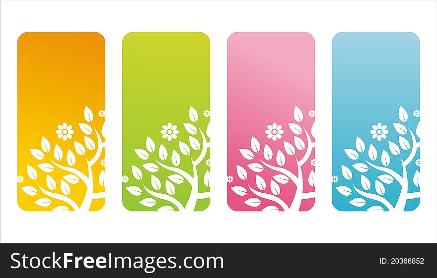 Colorful floral banners