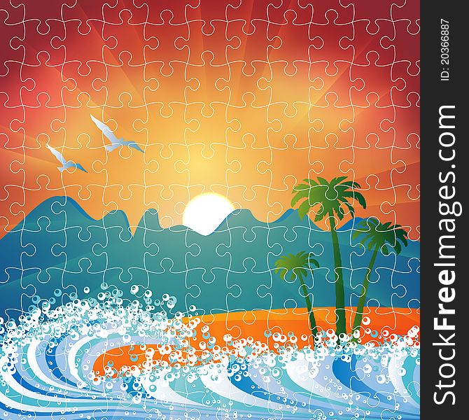 Summer holiday beach background puzzle