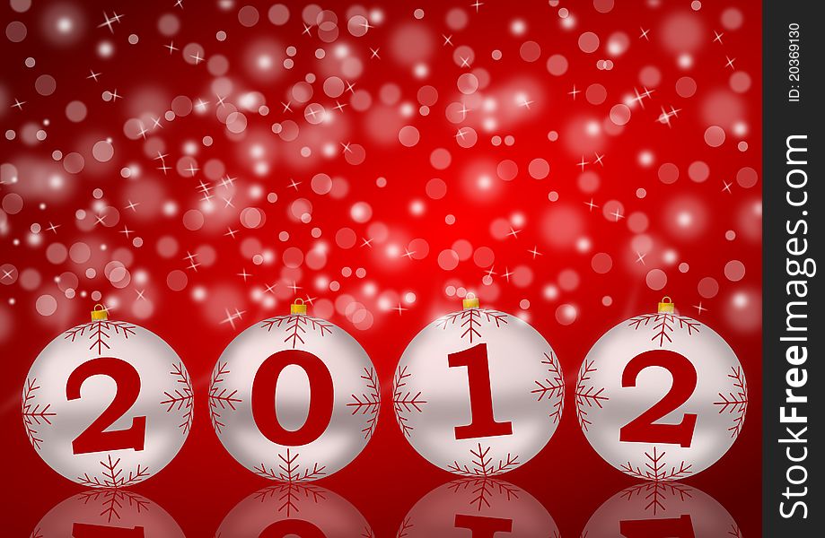 2012 new year illustration with christmas balls
