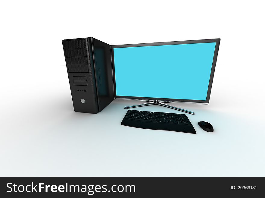 Hi res render of a elegant personal computer on white background. Hi res render of a elegant personal computer on white background