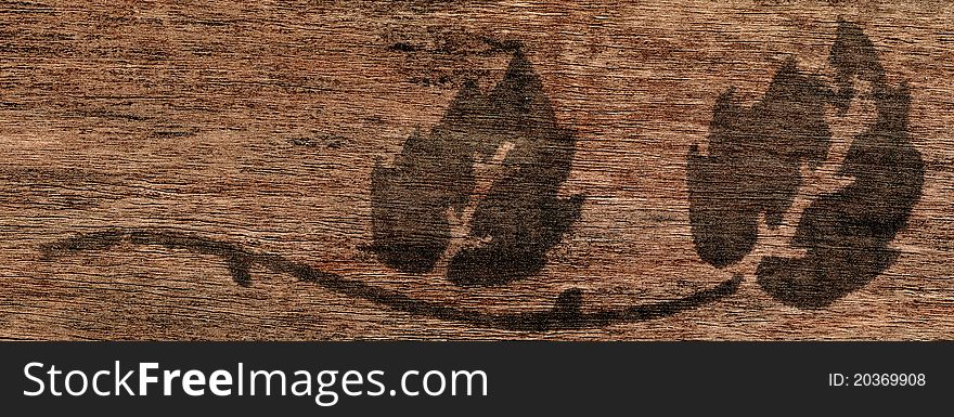 Old grunge Wood Texture with leaves