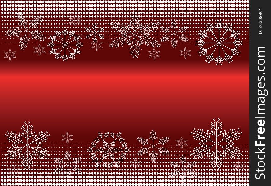 Red background with snowflakes  halftone and gradient