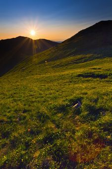 Sunset In The Mountains Stock Images Sunset In The Mountains Stock Images