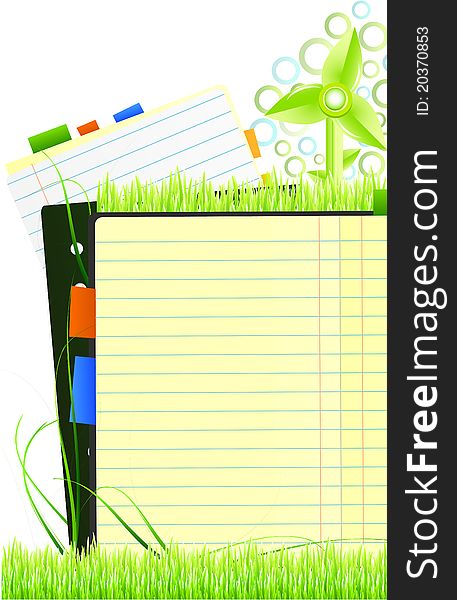Vector Green Note Page Concept