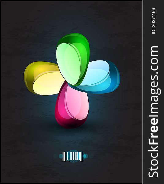 Abstract Vector Glossy Shapes Design