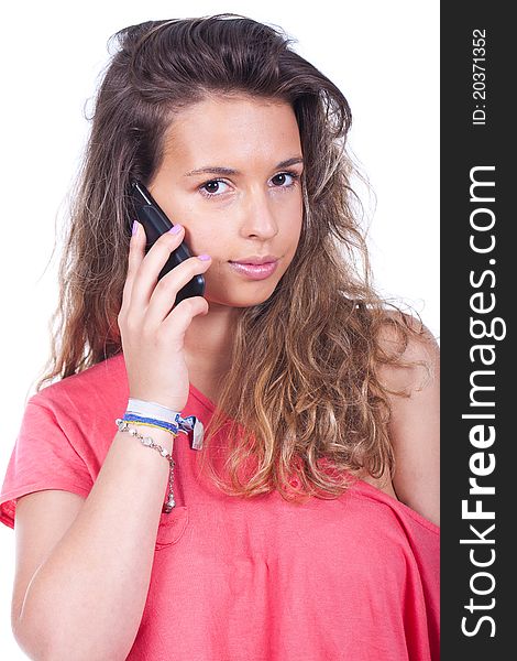Young and beautiful woman talking on the phone