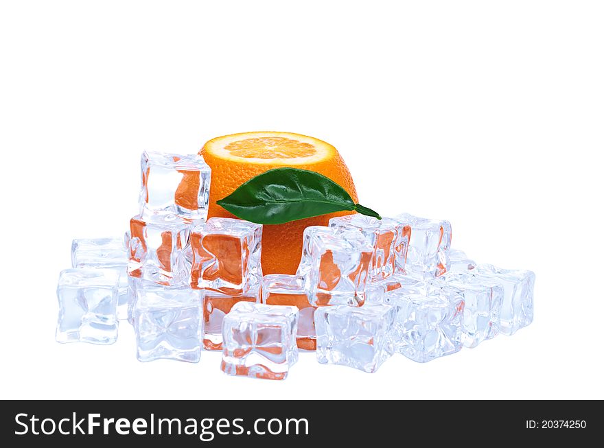 Orange And Ice Cubes