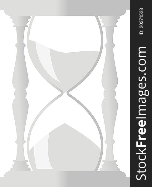 Sand hourglass - isolated gray vector illustration on white background