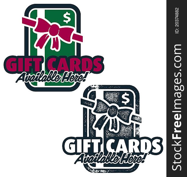 Graphic to promote gift card sales in stores, both clean and distressed versions included. Graphic to promote gift card sales in stores, both clean and distressed versions included.