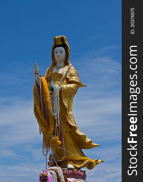 Kuan Yin Thep the holy angels in Bang Saen Beach.