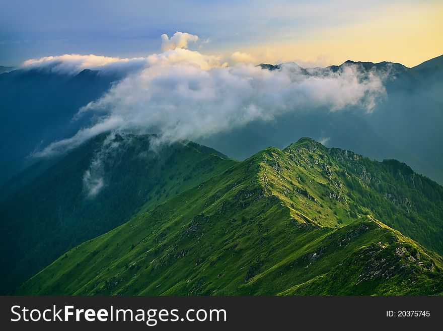 Sunset In The Mountains