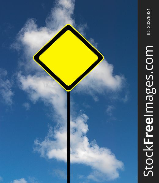 A road sign against a blue sky