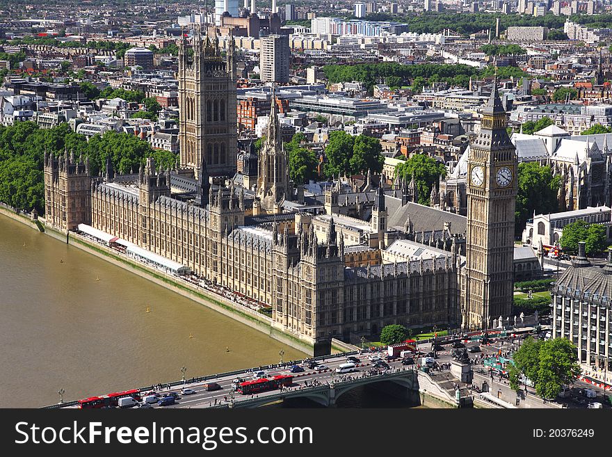 House of Parliament with Big Ben tower in London