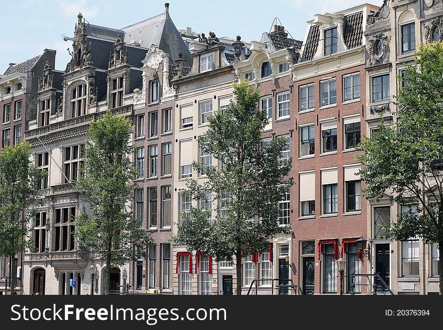 Row of houses in amsterdam