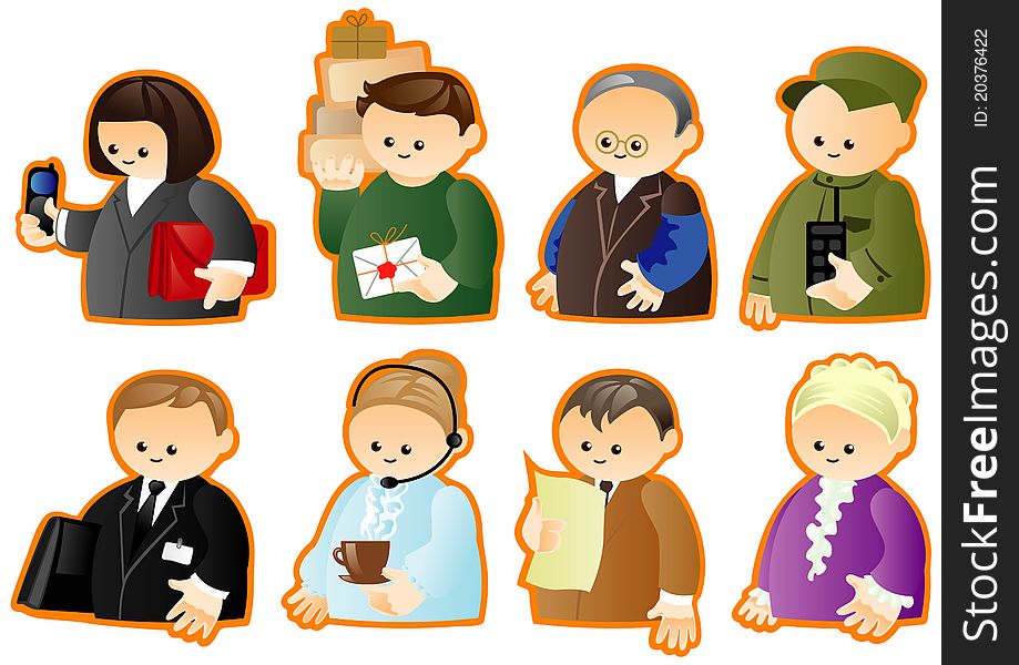 Office workers icon set ()