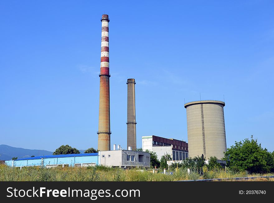 High chimney in old factory