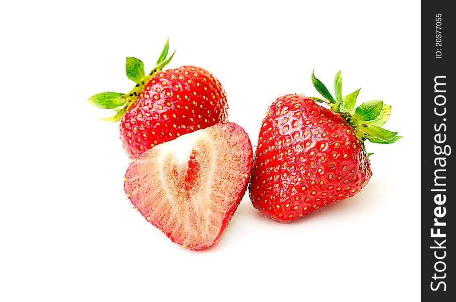 Beautiful strawberries on white background. Beautiful strawberries on white background