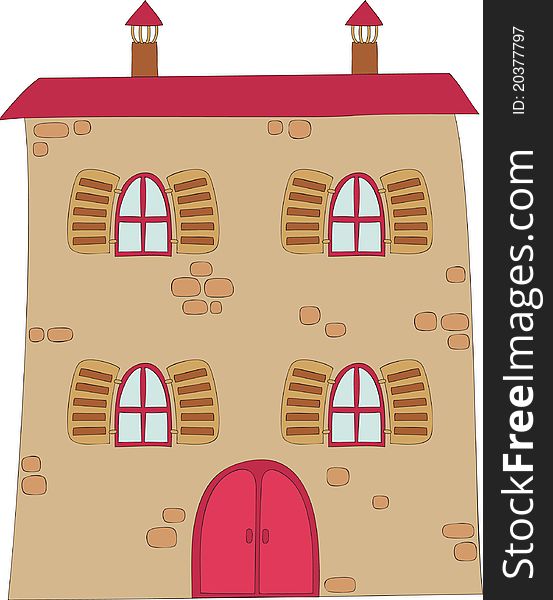 Hand drawn illustration of fun house. Hand drawn illustration of fun house