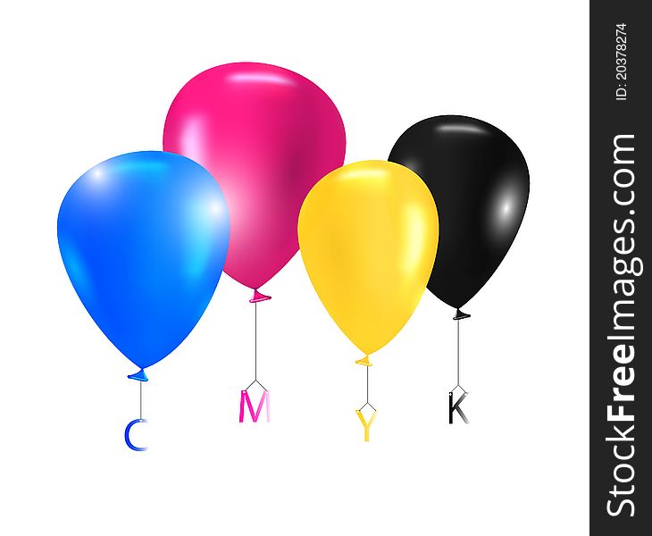 Vector balloons CMYK concept art