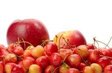 Ripe Cherry, Apple And Nectarine Royalty Free Stock Image Ripe Cherry, Apple And Nectarine Royalty Free Stock Image