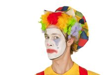 Portrait Of Colorful Clown Royalty Free Stock Image