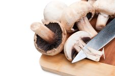 Fresh Mushrooms And Knife Stock Image Fresh Mushrooms And Knife Stock Image