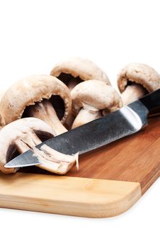 Fresh Mushrooms And Knife Stock Images Fresh Mushrooms And Knife Stock Images
