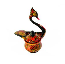 Traditional Russian Painted Wooden Art - Khokhloma Stock Photo Traditional Russian Painted Wooden Art - Khokhloma Stock Photo