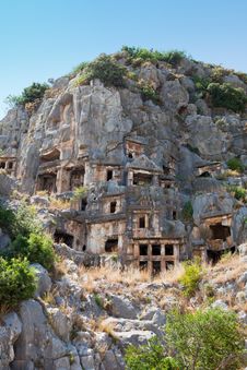 Rock Tombs In Myra, Demre, Turkey Royalty Free Stock Image
