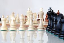 Chess Pieces On Wood Board Royalty Free Stock Photo Chess Pieces On Wood Board Royalty Free Stock Photo