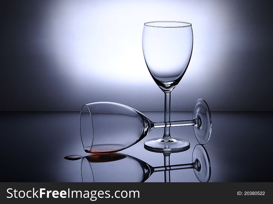 Two glass with backlight background. Two glass with backlight background