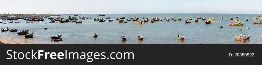 Lot of fishing boats in harbour