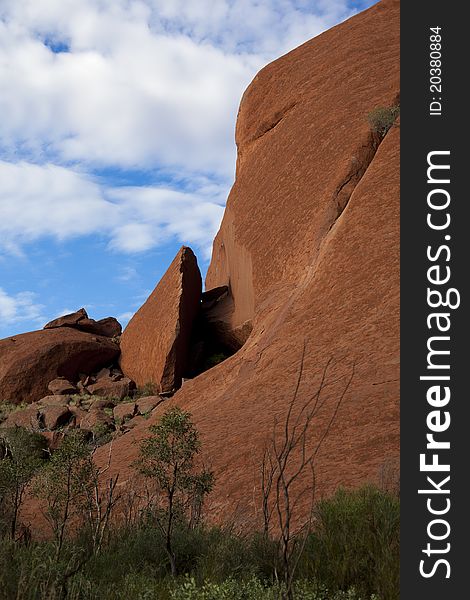 Red canyon in desert