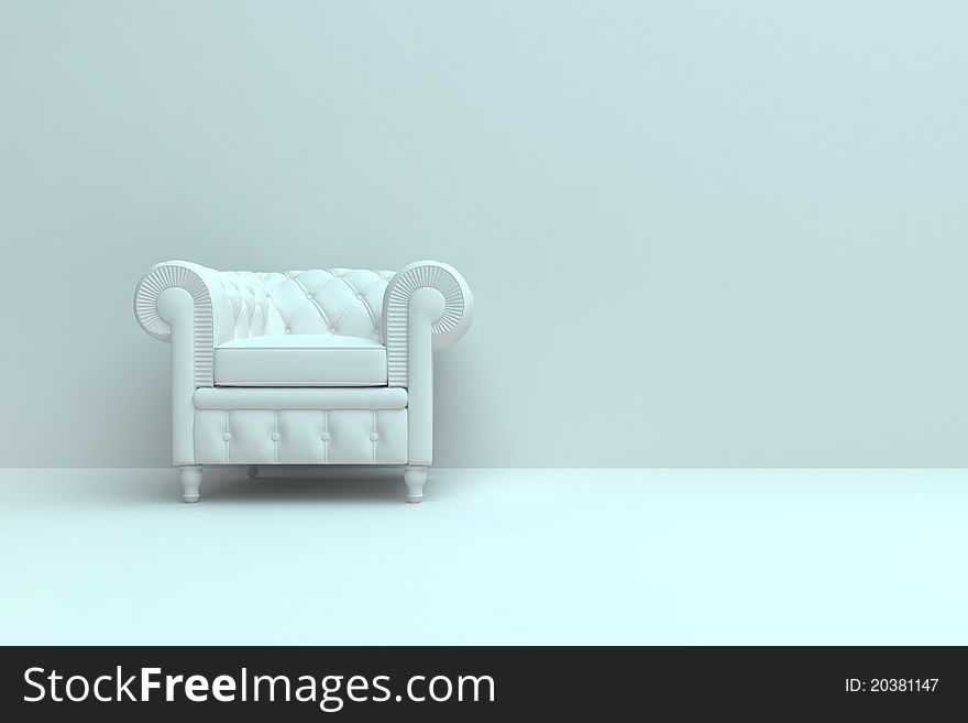 Room with a chair. 3d rendered background