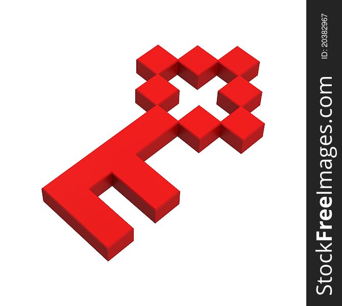 3d key pixel icon