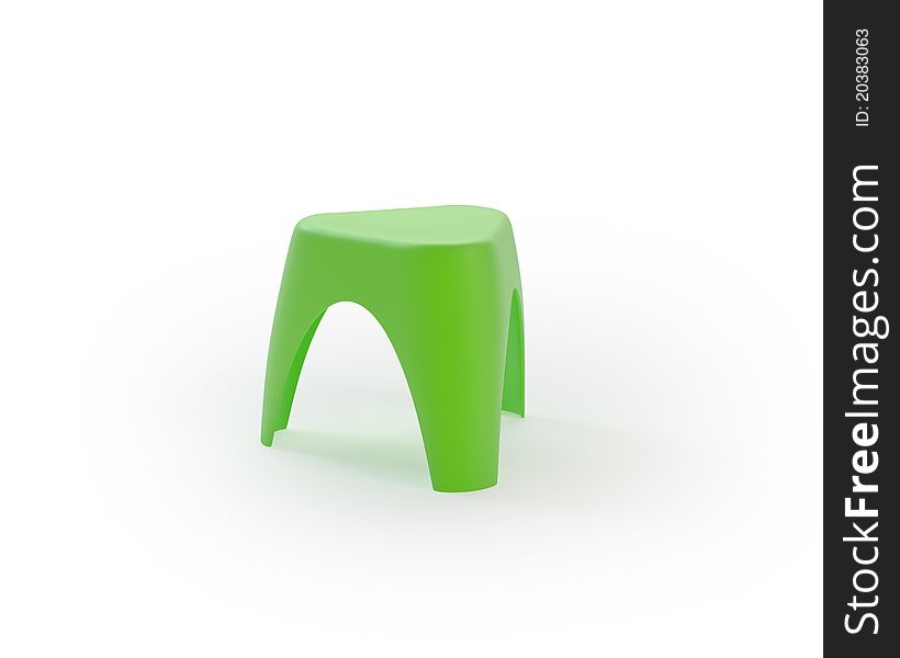 Green plastic children chair