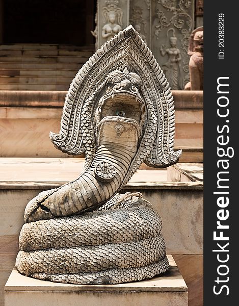 Naga statue at the temple in Thailand. Naga statue at the temple in Thailand.