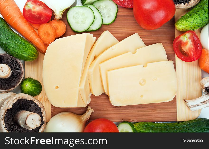 Fresh vegetables and cheese