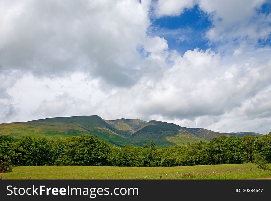 The landscape near keswick in cumbria in england. The landscape near keswick in cumbria in england