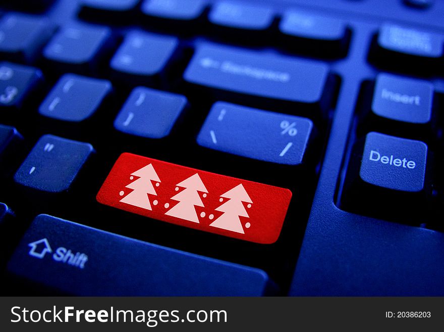 Christmas tree on Computer Key