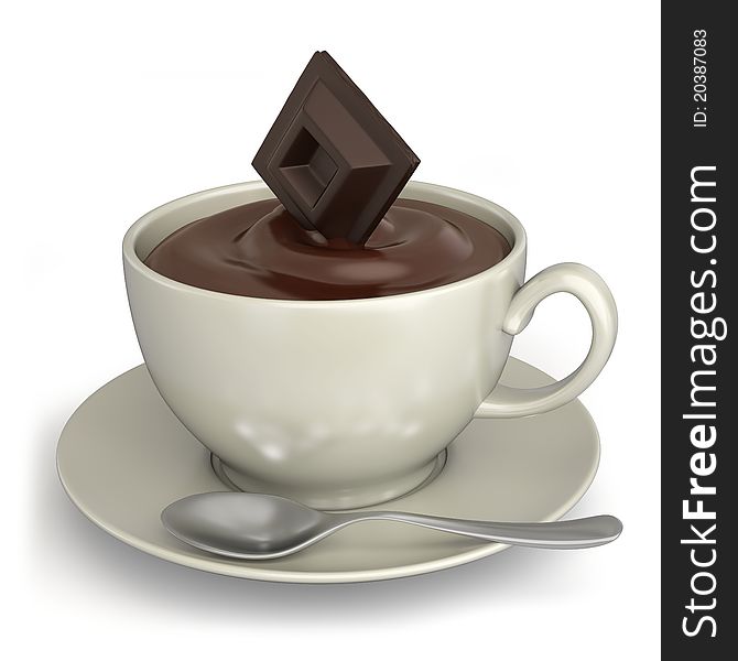 Very high resolution 3d rendering of a tasty chocolate cup.
