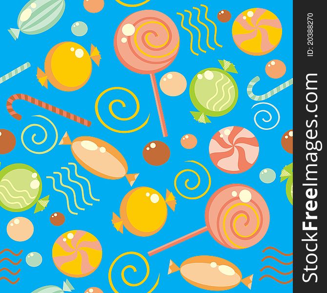 Seamless background with multi-coloured candy