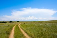 Countryside Road In Steppe Stock Photos Countryside Road In Steppe Stock Photos