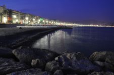 Promenade In Nice At Night Royalty Free Stock Photo Promenade In Nice At Night Royalty Free Stock Photo