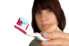 Girl With Tooth Brush Royalty Free Stock Photography Girl With Tooth Brush Royalty Free Stock Photography
