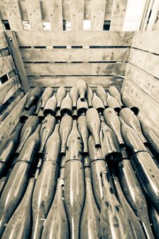 Old Bottles Of Wine In The Wooden Box Royalty Free Stock Photos Old Bottles Of Wine In The Wooden Box Royalty Free Stock Photos