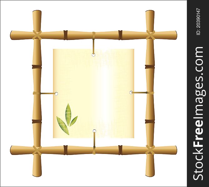 Bamboo frame with a blank sheet of papyrus