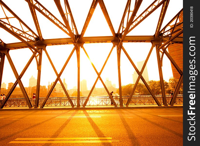 Evening Bridge in Shanghai, China