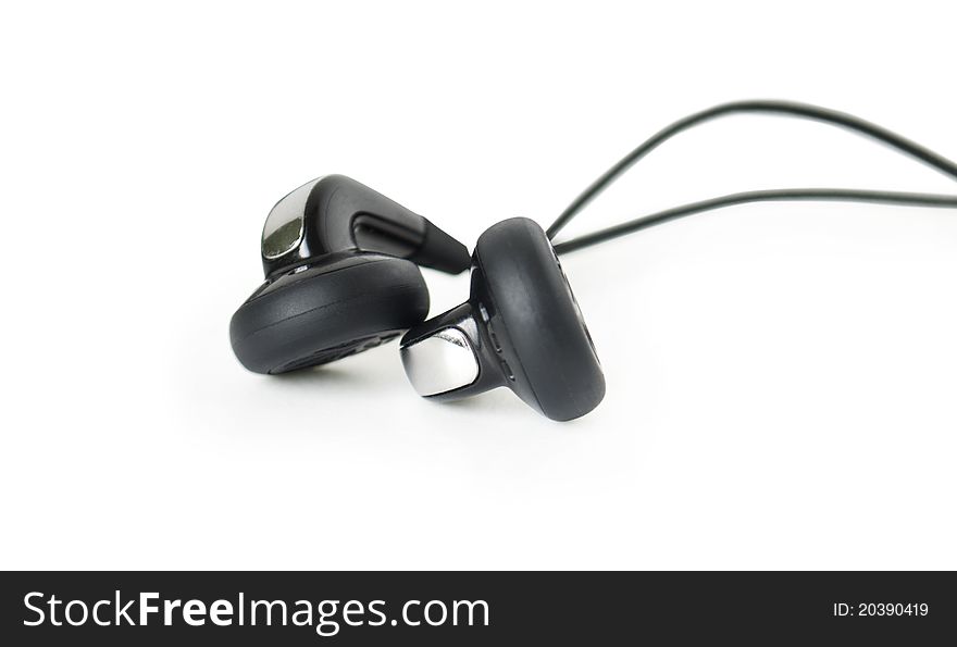 Black headphones isolated on white